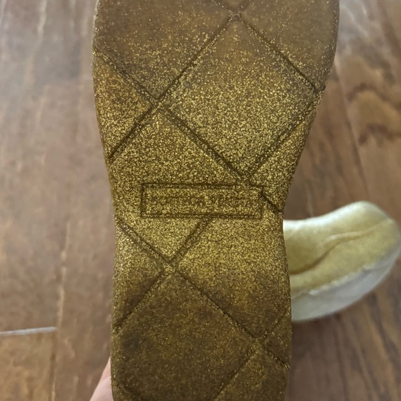 BOTTEGA VENETA Puddle Glitter Monobloc Chelsea Rubber Boots Gold Sz 39 EU/9 US - Picture 12 of 13